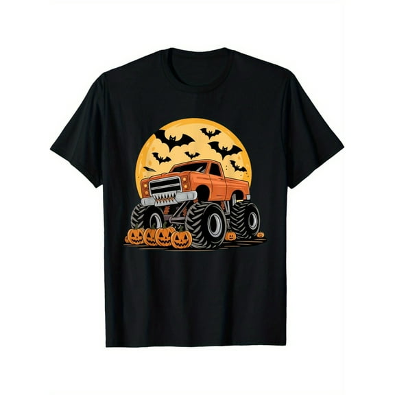 Halloween Monster Truck Pumpkin Themed Men's T-Shirt