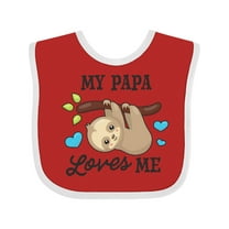 Inktastic My Papa Loves Me with Sloth and Hearts Boys or Girls Baby Bib