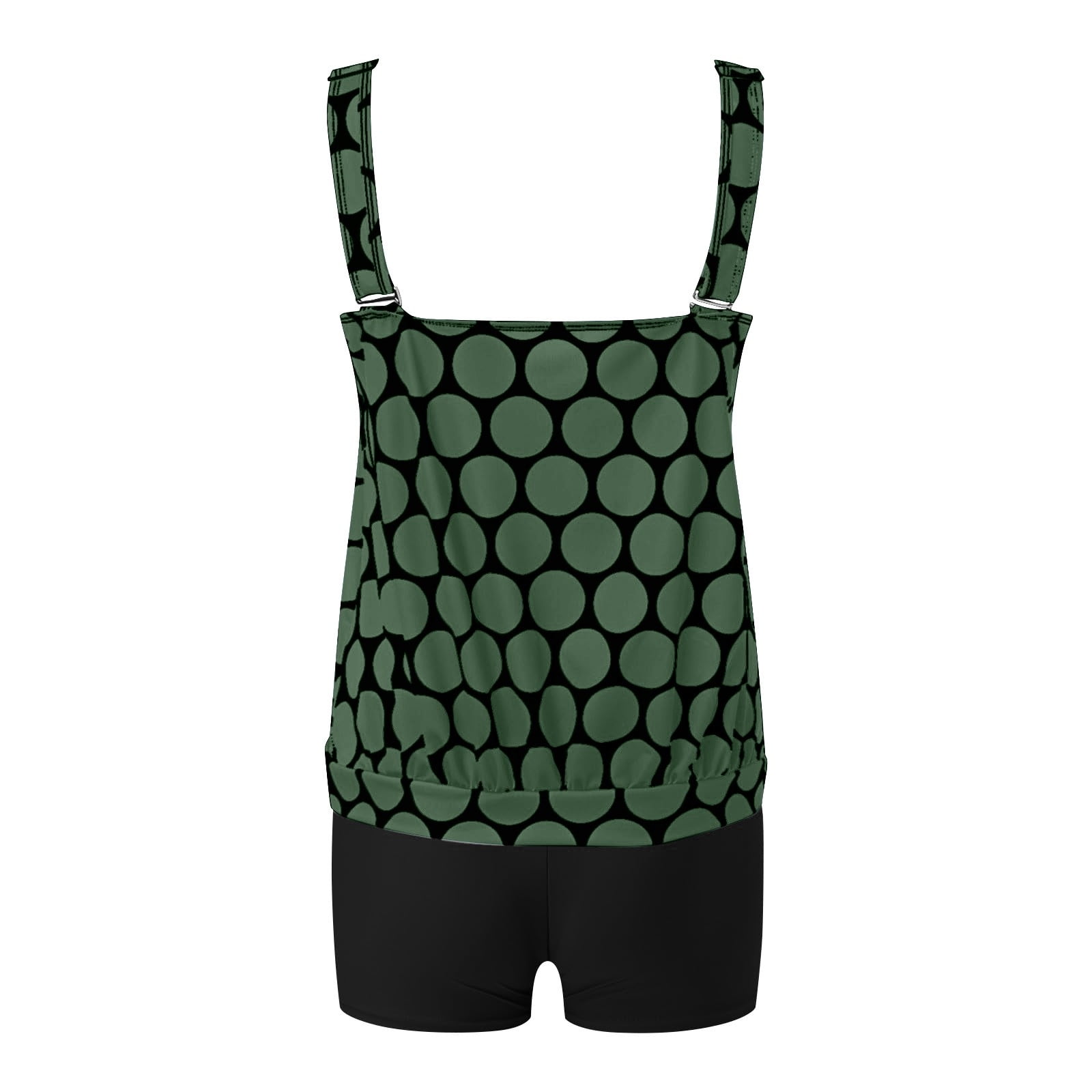 UPPADA Women Tankini Set Two Piece Padded Bathing Suits Swimsuit Ruched Tankini Top with Swim Brief 2pcs Swimwear Modest Bathing Suit Womens Swimsuit Tops Clearance,Green,M
