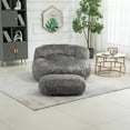 thumbnail image 2 of Fluffy Bean Bag Chairs with High Back, Modern Lazy Sofa Filled High-Density Foam, Lazy Sofa for Adults and Kids, Indoor,Gray, 2 of 7