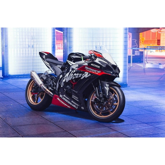Kawasaki Ninja ZX-10R Sports Motorcycle Speed Wall Art Home Decor - 12x18 Inch Laminated Poster - Stunning Detail and Bold Colors