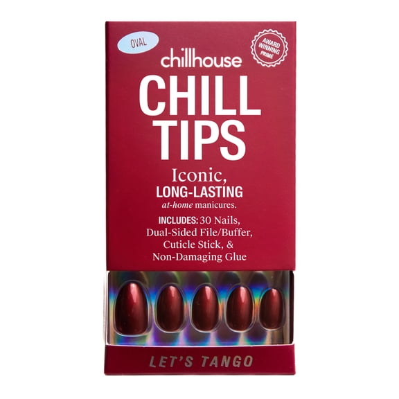 Chillhouse Chill Tips Press On Nails, Let’s Tango, Oval Style, 30 Count
