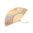 thumbnail image 1 of SIYTUAU Traditional Bamboo Frame Folding Fan With Paper Surface And Butterfly Pattern For Photography Prop And Home Decor 8.27 Inches, 1 of 7