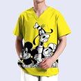 thumbnail image 3 of Camiseta de enfermería con estampado de Minnie y Mickey de Disney para hombre, tops casuales, manga corta, bolsillo con cuello en V, uniforme para mujer neutral, 3 of 5