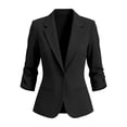 thumbnail image 4 of ClodeEU Women's Single Button 3/4 Sleeve Blazer,Casual Lightweight Lapel Work Jacket Black,Women's Plus L, 4 of 7