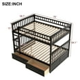 thumbnail image 5 of Euroco Full over Full Bunk Bed with Drawers, Convertible into Two Bes, Espresso, 5 of 17