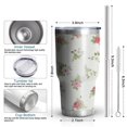 thumbnail image 3 of 30oz Pioneer Flower Floral Print Pattern Tumbler, Double Wall Vacuum Insulated Cup, BPA-Free Leak Proof Lid & Reusable Straws, Hot 12h, Cold 34h, 3 of 6