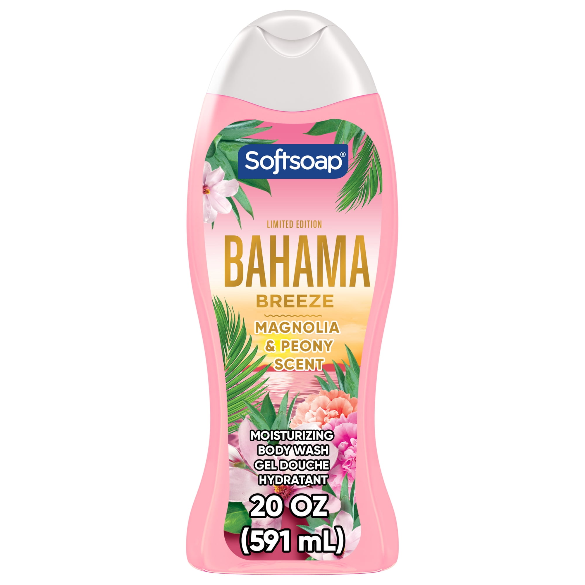 Softsoap Limited Edition Bahama Breeze Moisturizing Body Wash, Dermatologically Tested, pH Balanced, Magnolia and Peony Scent, 20 fl oz Bottle