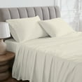 thumbnail image 2 of 100% Cotton Bed sheets, Deep Pocket, Wrinkle Resistant, Soft & Smooth Sateen 3-Piece, Twin Ivory by Purity Home, 2 of 3