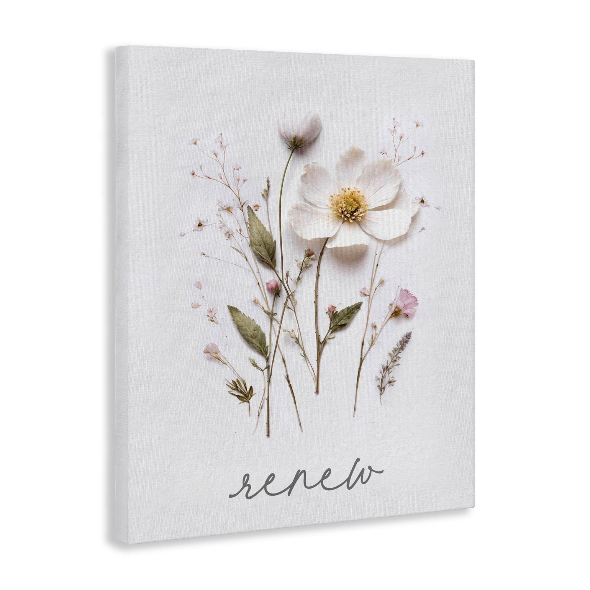 Pressed Flowers Renew Canvas Wall Art, design by Lettered and Lined