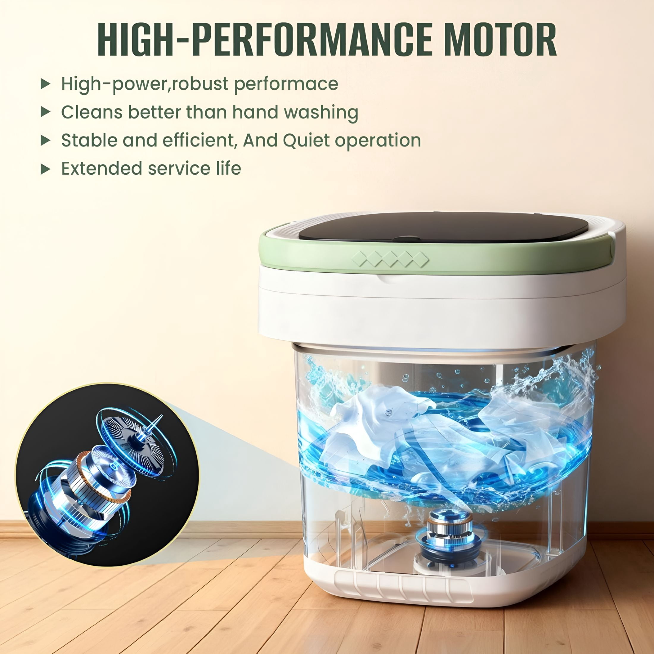 HIBIBUD 2026 New Portable Washing Machine,16L Foldable & Lightweight,3 Cleaning Modes,Compact Laundry,No Installation & Easy to Use for Travel,Rv,Small Apartment & Dorm Room