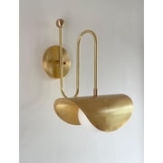 Handmade Brushed Brass Wall Sconce Light | Mid Century Cone Light