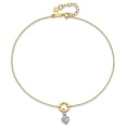 thumbnail image 4 of 14k Two Tone Gold Circle Heart 9 Inch Plus 1 Anklet Ankle Bracelet Love Puffed, 4 of 11