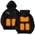 thumbnail image 6 of Nilvkv Kids Hoodie, Fleece Jacket Kids, Solid Color 5 Zone Heated Hooded Zip Up Sweatshirt Winter Warm Outerwear Black 7-8 Years Black 7-8 Years, 6 of 9