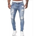 thumbnail image 1 of Pantalones Elásticos De Jean De Agujero De Jeans Hombres, 1 of 8