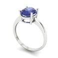 thumbnail image 2 of Clara Pucci 14K White Gold 2ct Tanzanite Solitaire Ring for Women, 2 of 7