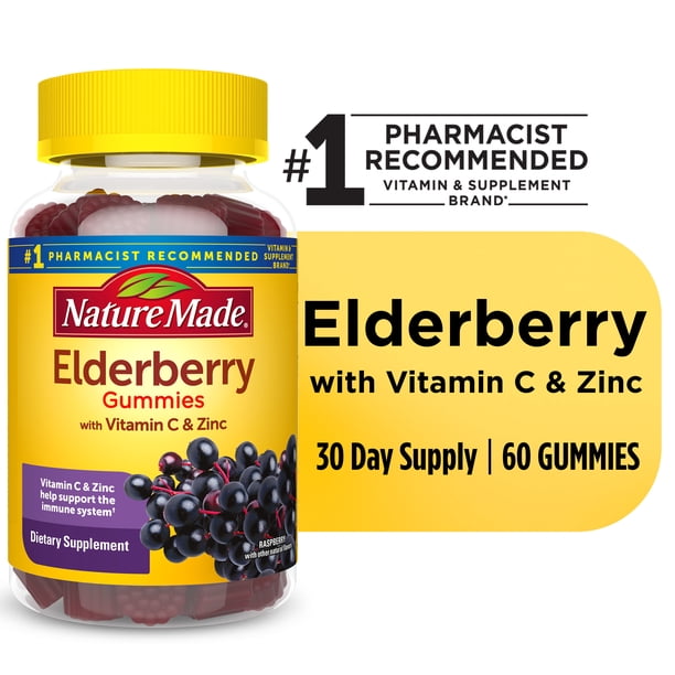 2-Pack Sea Moss & Elderberry Gummies With Vitamin C, D, Zinc – Immune Support, 120 Count