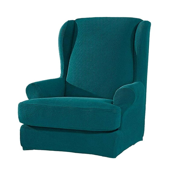 Maytalsory 2pack/lot Stretch Wing Chair Slipcover Soft And Elastic For Fitting Wingback Chair Cover Unique blue