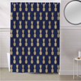 thumbnail image 5 of Fabric Shower Curtain, Abstract Yellow Pineapple Blue Background Shower Curtains with 12 Hooks Waterproof Machine Washable Bath Curtains for Bathroom,72 x 96in, 5 of 6