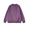 thumbnail image 3 of AWZXDE Men's Fall Winter Solid Color Crewneck Sweatshirt, Relaxed Versatile Fashion Pullover Purple,XXXXXL, 3 of 3