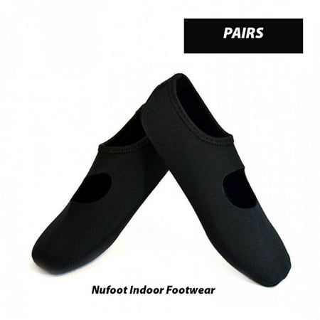 - Nufoot Indoor Footwear, Mary Jane, Black, XLarge, Pair