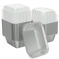 thumbnail image 2 of 25 Pack 1 lb Rectangular Disposable Aluminum Foil Pan 16 oz Take Out Food Containers with Clear Plastic Dome Lids for Catering Baking Roasting Food, 2 of 8
