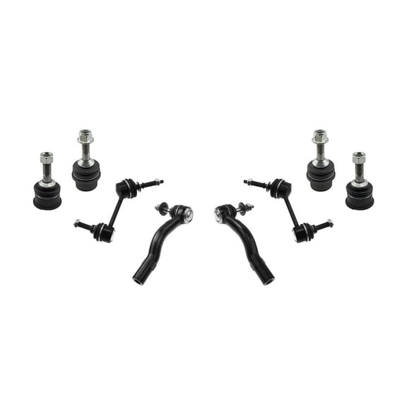 8 Pc Front Lower & Upper Ball Joints   Outer Tie Rod Ends   Sway Bar End Links, Suspension Kit Fits Ford Crown Victoria/Lincoln Town Car/Mercury Grand Marquis