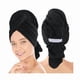 thumbnail image 1 of wonima11 Microfiber Hair Towels Anti Frizz Hair Drying Towel Super Absorbent Fast Drying Turbans for Wet Curly Hair Soft Hair Towel Wrap with Elastic Band for All Hair Types 40 X 28 inches 2Pack Black, 1 of 1