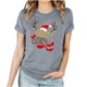 thumbnail image 1 of Puntoco Camiseta informal de manga corta con cuello redondo y estampado a la moda para mujer, 1 of 2