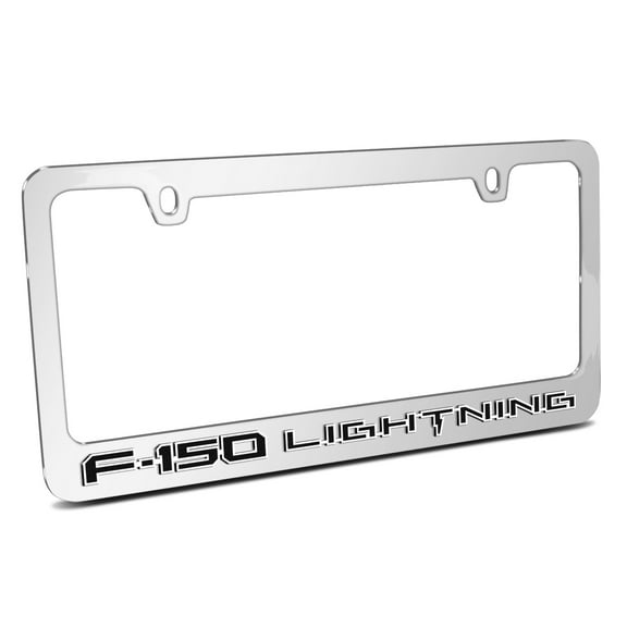 iPick Image for Ford F-150 Lightning Mirror Chrome Metal License Plate Frame, Official Licensed