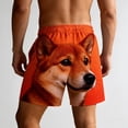 thumbnail image 4 of Zsyiiiiii Men's Funny Dog 3D Graphic Yellow Loose Fit Summer Beach Shorts, 4 of 4