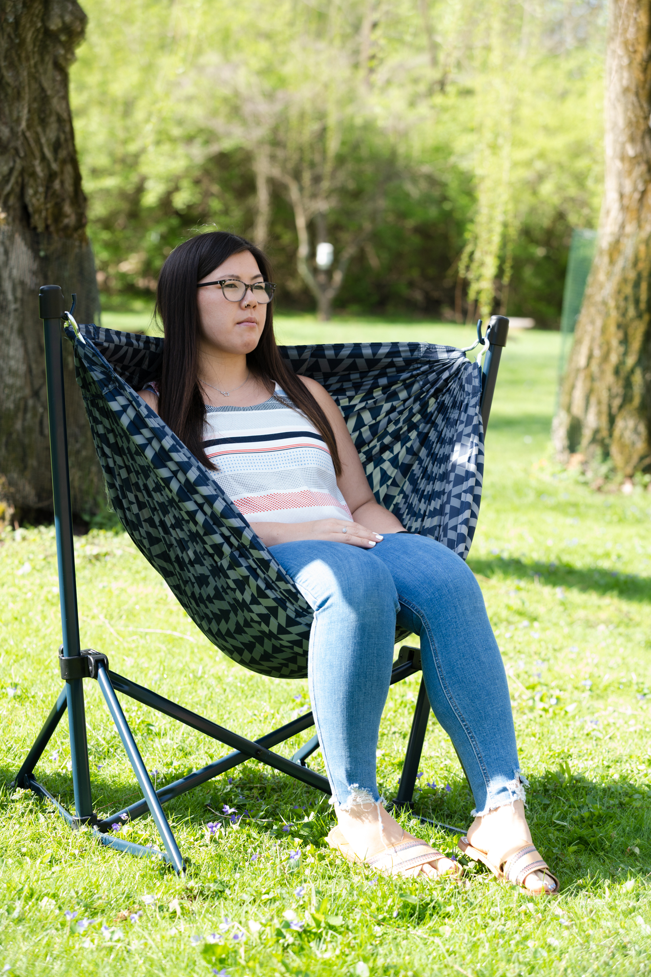 Ozark Trail Portable Hammock Camping Chair, Nylon, Blue - image 4 of 6