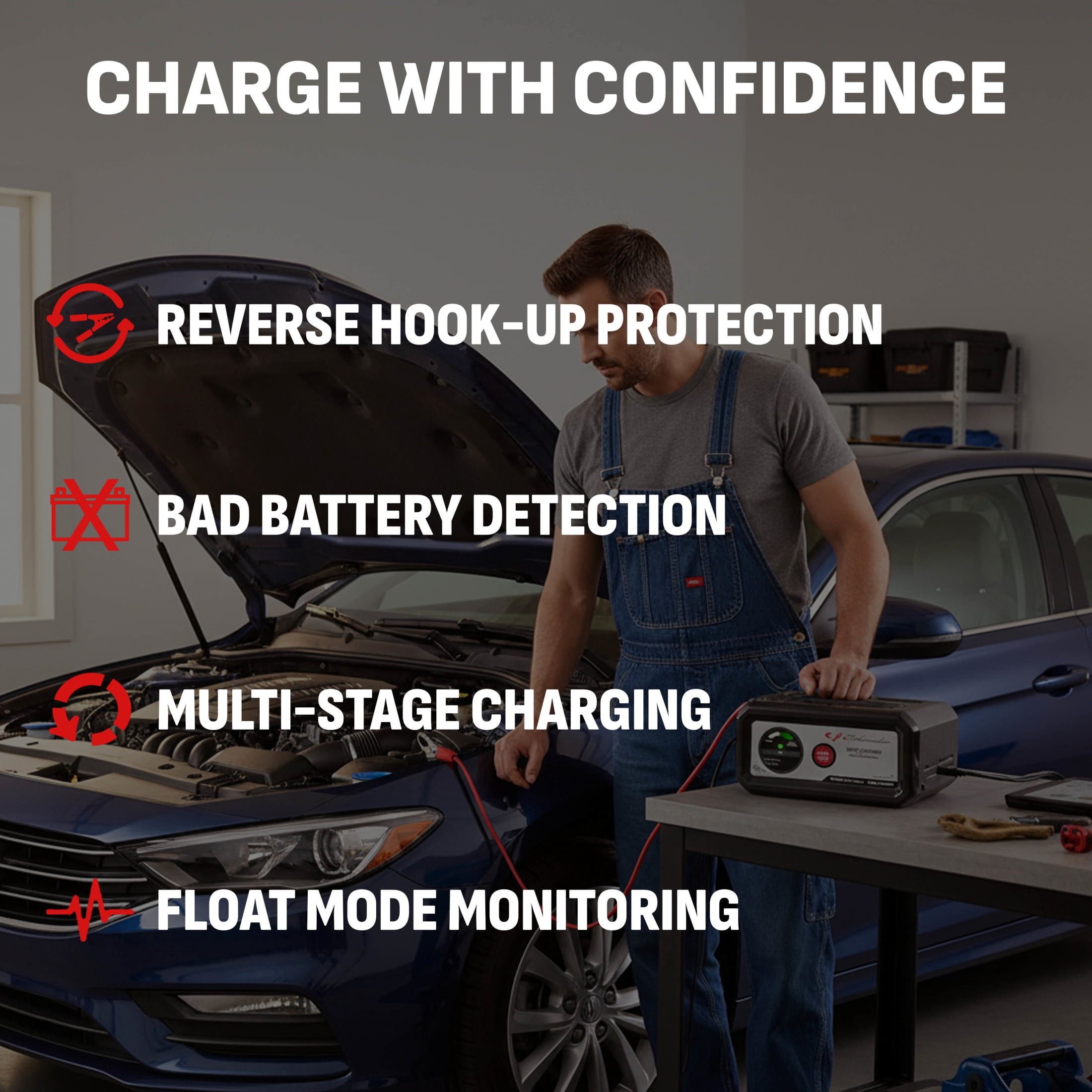 Schumacher Electric 10A Battery Charger & Maintainer for 12V Sport, Auto, Marine - SC1282