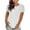 White, variant on Wlylongift Easter Women's Fashion Solid Round Neck Short Sleeve T-shirt Blouse Loose Tops