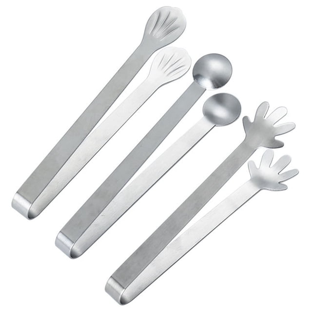 Pinzas de acero inoxidable para palma, pinzas para alimentos, pinzas cuadradas para hielo, pinzas para horno, accesorios para azúcar, pinzas para bocadillos de cocina