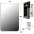 thumbnail image 2 of 16x24 Inch Rectangle Recessed White Metal Framed Medicine Cabinet Bathroom Wall Cabinet with Vanity Mirror and Adjustable Shelves,Wall Mirror with Storage for Bathroom, 2 of 7