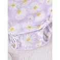 thumbnail image 6 of Nygoyerh Baby Girls Newborn Infant 3 6 9 12 18M Romper Waffle Daisy Print Jumpsuit Flying Sleeve Playwear U Neck Outfit with Headband Toddler Girl Clothing for Summer, 6 of 7