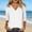 White, variant on XPMWRP Womens 3/4 Length Sleeve Tops Casual Loose Fit V Neck T Shirts Solid Three Quarter Length Tunic Tops Summer Blouse Gray S