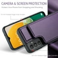 thumbnail image 2 of Feishell for Samsung Galaxy A14 5G Case with Card Holder, Wallet Case for Women Men with RFID Blocking, Durable PU Leather Kickstand Magnetic Clasp Shockproof Phone Case,Purple, 2 of 9