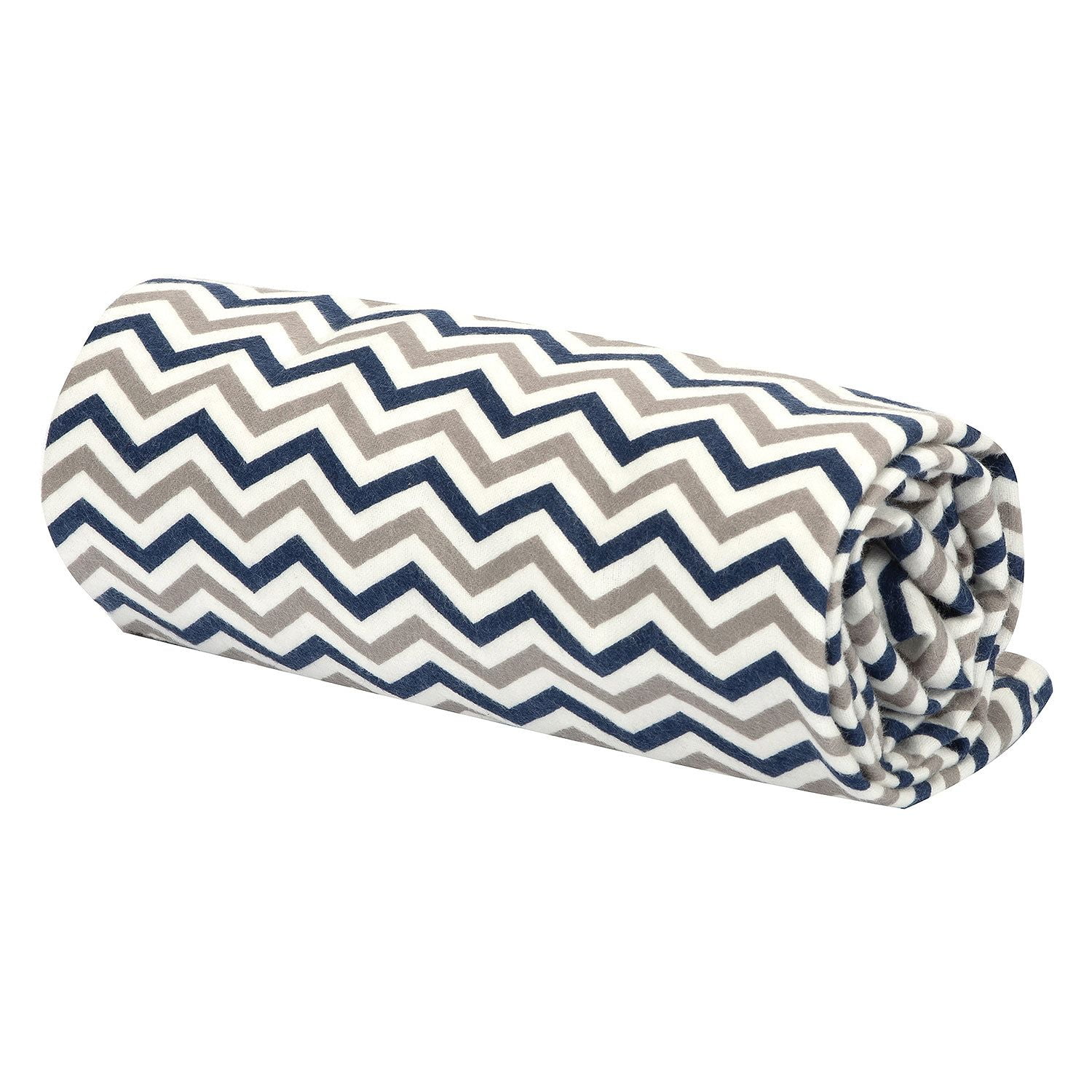 Trend Lab Flannel Swaddle Blanket Navy, Gray and White Chevron