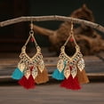 thumbnail image 3 of AYYUFE 1 Pair Hook Earrings Leafs Tassels Jewelry Vintage Long Lasting Drop Earrings for Daily Wear Alloy Multi-color, 3 of 8