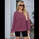 thumbnail image 4 of Sudadera Informal de Cuello Redondo para Mujer, Holgada, Suave y de Larga Rojo Vino S, 4 of 10