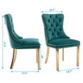 thumbnail image 4 of MIKIBAMA High-End Tufted Velvet Dining Chair Set of 2, Solid Wood Contemporary, Golden Stainless Steel Plated Legs and Nailhead Trim, Green and Gold, 4 of 10