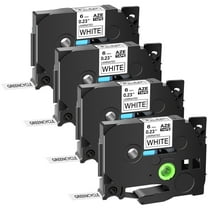 GREENCYCLE 4PK Compatible for Brother P-touch Black on White 6mm 8m TZ TZe TZe-211 TZ-211 TZe211 TZ211 Laminated Label Tape use in PT-D210 PT-H100 PT-P700 PT-750W PT-D600 PT-D400 Label Maker