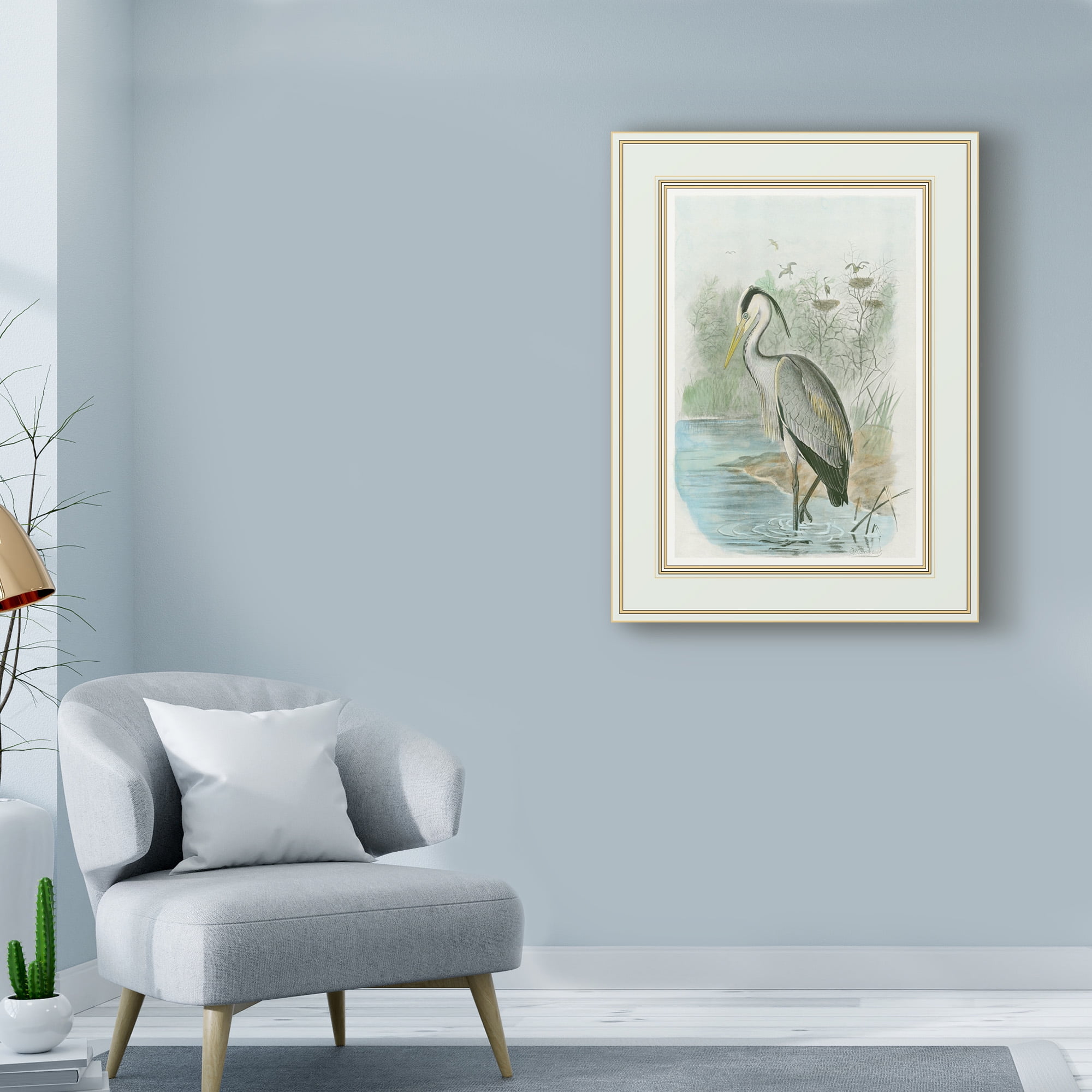 Trademark Fine Art 'Common Heron' Canvas Art by F.W. Frohawk