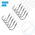 thumbnail image 3 of Uxcell 1# Small Fishing Hooks with 45cm Line, 0.34x0.19 Inch Double Hook Rigs with Barb Fishing Hook, Silver Tone 20Pcs, 3 of 4