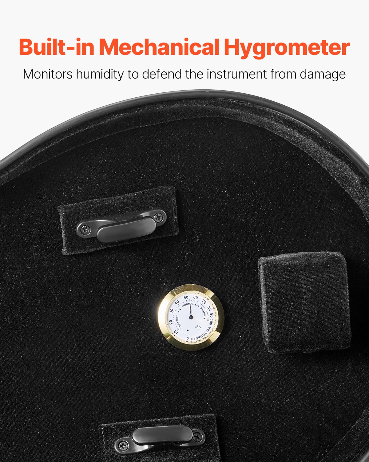 VEVOR 4/4 Full Size Violin Case, Built-in Hygrometer, Lightweight Portable Travel Carrying Bag, with Plush Lining, Dual Shoulder Straps, Anti-Scratch, Professional Triangular Shape, for Violin