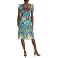 thumbnail image 2 of Nanette Nanette Lepore womens  Smocked Midi Dress, l, Blue, 2 of 3