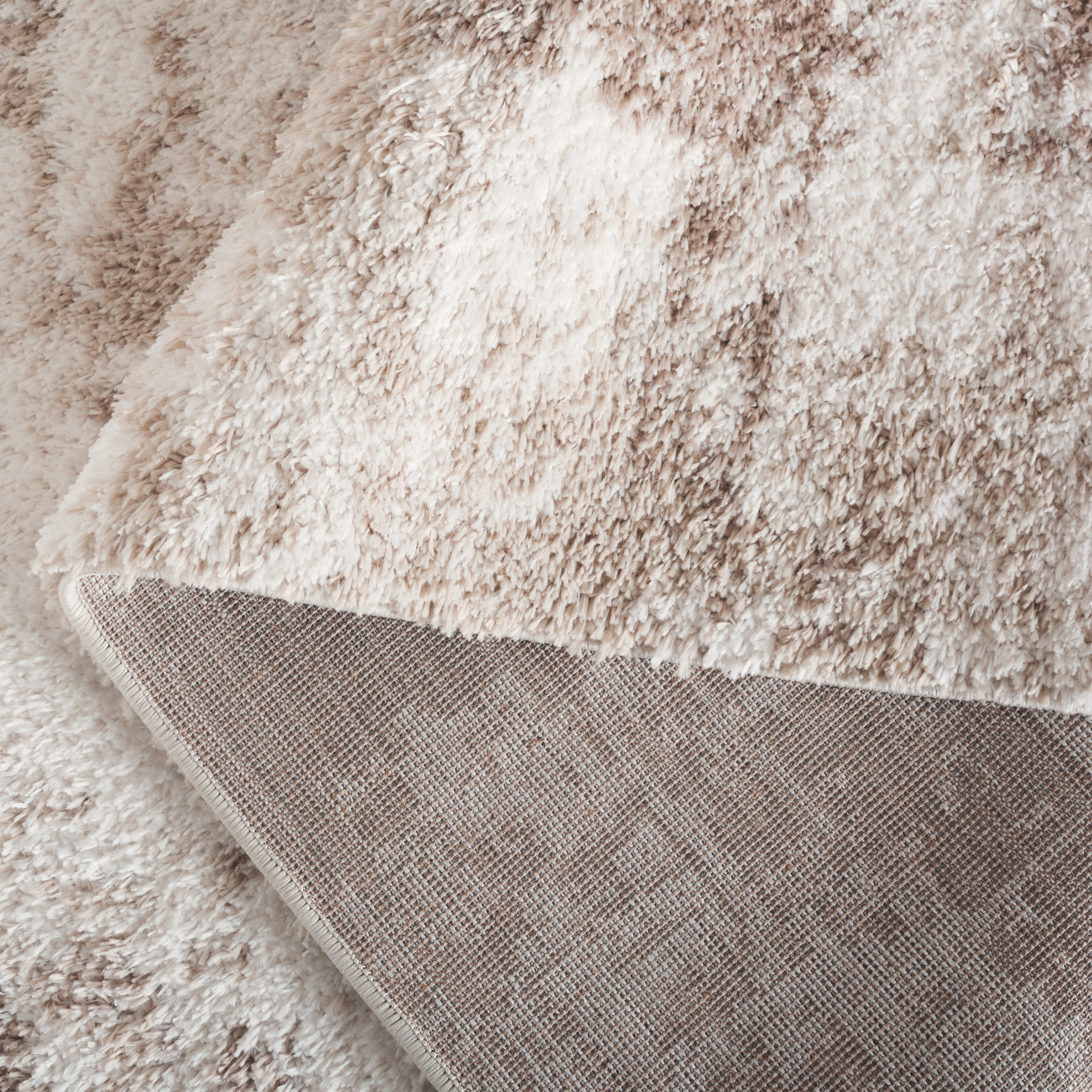 SAFAVIEH Penelope Beth Abstract Shag Area Rug, Beige/Ivory Taupe, 9' x 12'