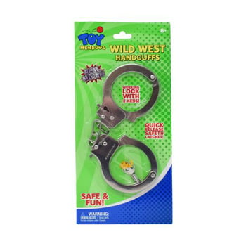 Toymendous Wild West Cowboy Metal Handcuffs, Includes Keys, Kids Play and Novelty Costumes